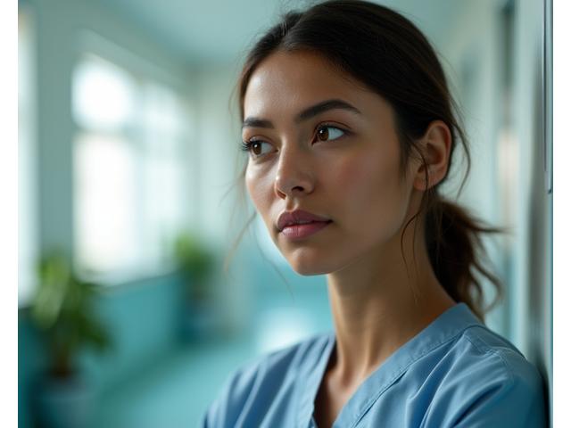 Healthcare professional looking calm and supported